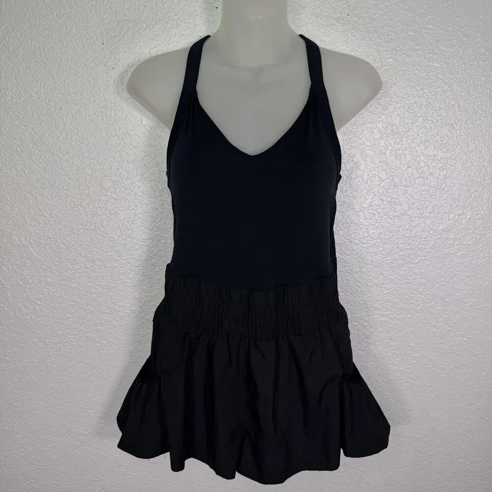 Free People Movement Romper Womens Small Get Your Flirt On Skortsie One Piece